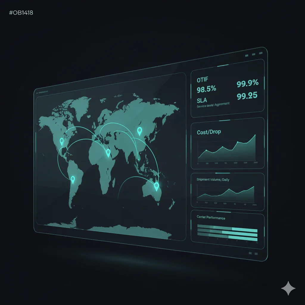 TealRoute logistics dashboard with global routes